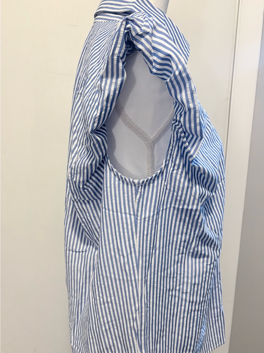 Blue and White Pinstripe Button Down - Picture 3 of 7